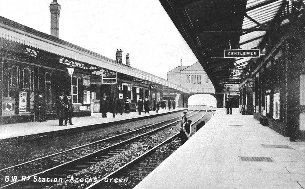 A pre-1913 view showing the north (Birmingham) end of the station with the main lines running through the centre