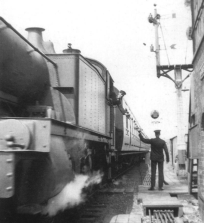 The Bearley East Junction Signalman receives another single line staff from a 51xx 2-6-2T prairie tank