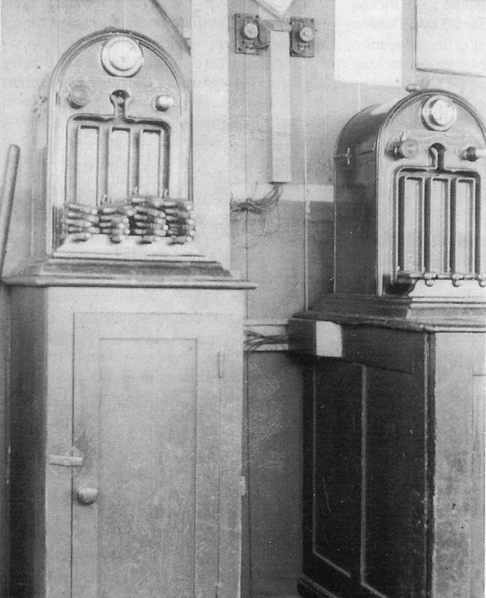 Bearley East Junction Signal Box in 1938 showing the two single-line Tyers Electric Key-Token instruments