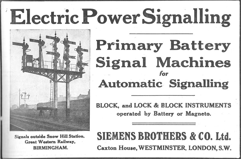 An advertisement from the Great Western Railway Magazine of 1910 showing the new eight arm signal post