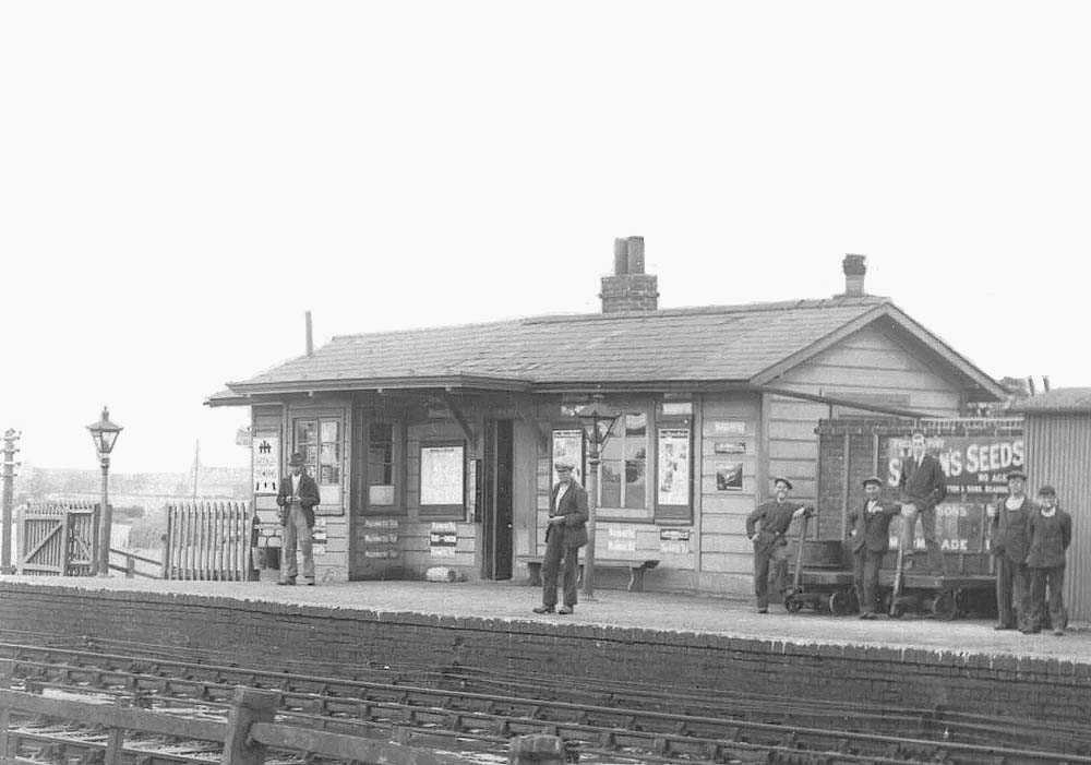 Close up showing the main station building on the up platform which would have included Booking Office and waiting rooms