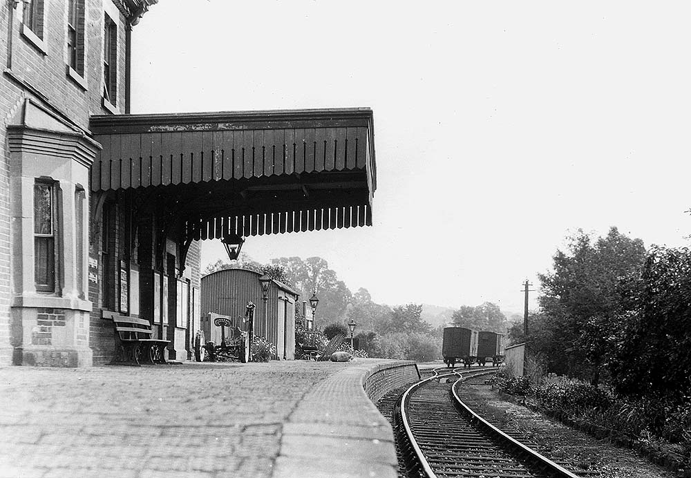 The 230 gentle curve of Great Alne Station platform viewed from the Level Crossing at the Alcester end of the platform