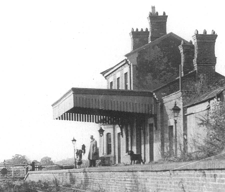 A 1949 view of Great Alne station seen from the position of the ground frame after operations ceased but before the line was officially closed