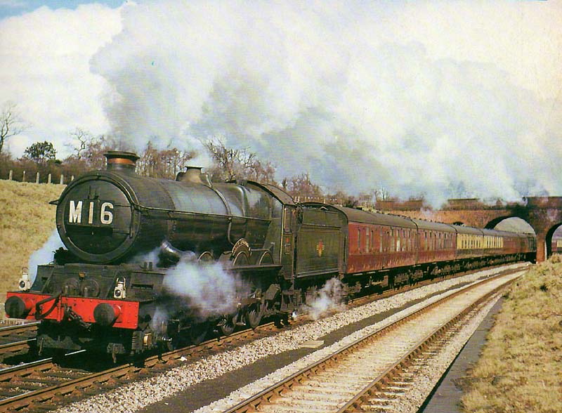 Ex-GWR 60xx Class 4-6-0 No 6027 'King Richard I is seen climbing Hatton Bank whilst at the head of a down express