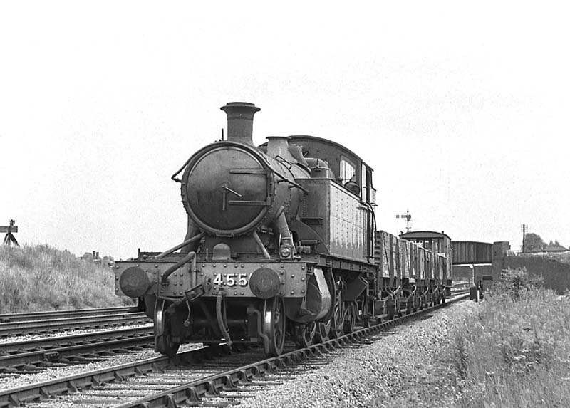 GWR 45xx Class No 4555 is seen resplendent in its preserved form whilst at the head of a down short Type 9 service on 20th July 1964