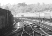 Close up showing the trackwork to the goods yard which was located at the north end of the station