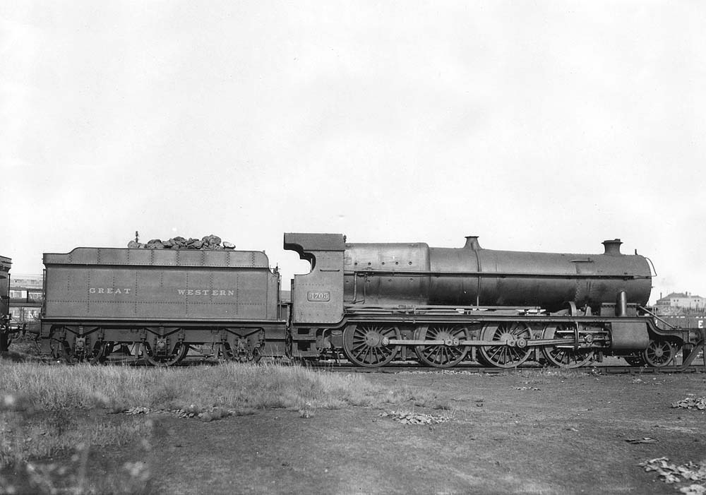 GWR 2-8-0 No 4705, a class 4701 locomotive, is seen standing on one of Tyseley's many stabling roads ready for the following day's service