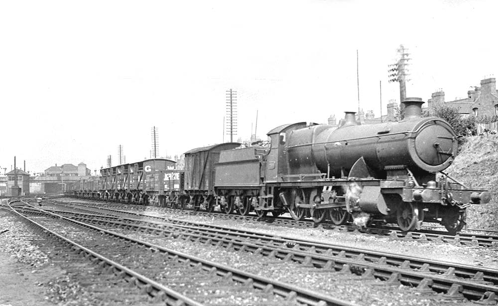 GWR 2-8-0 28xx Class No 2800 is seen leaving Tyseley station at the head of an up goods train