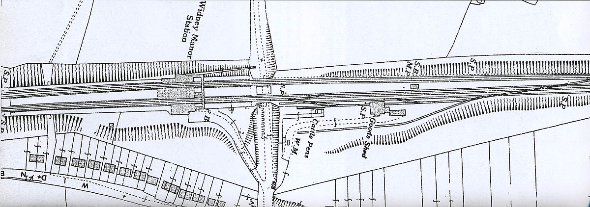 Widney Manor station layout after the quadrupling of the lines
