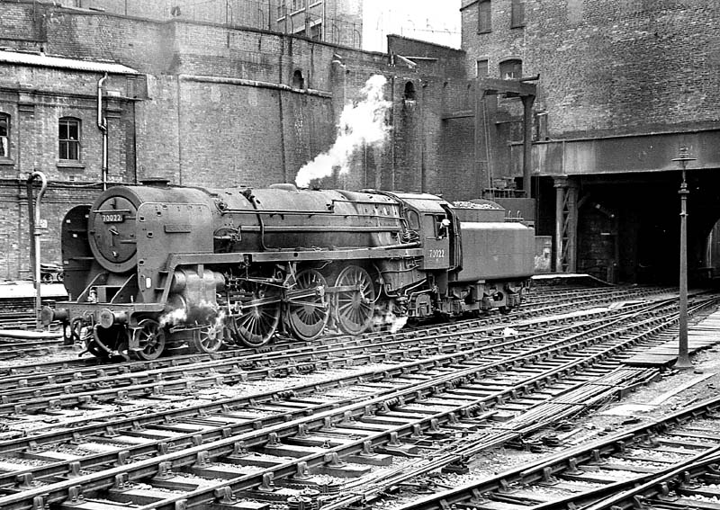 British Railways Standard Class 7MT 4-6-2 No 70022 'Tornado' arrives light engine at New Street station on 20th June 1963