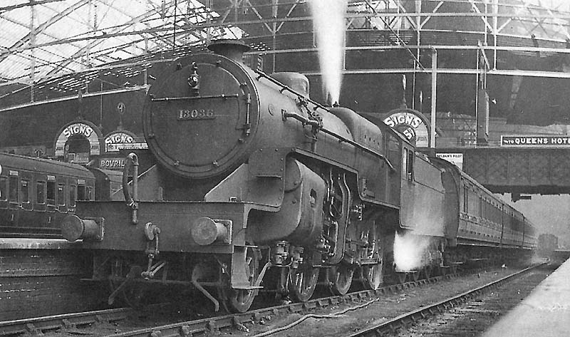 LMS 5P4F 2-6-0 'Horwich Crab' No 13036 is seen standing at the down face of Platform 2 whilst at the head of a down local passenger service to Wolverhampton