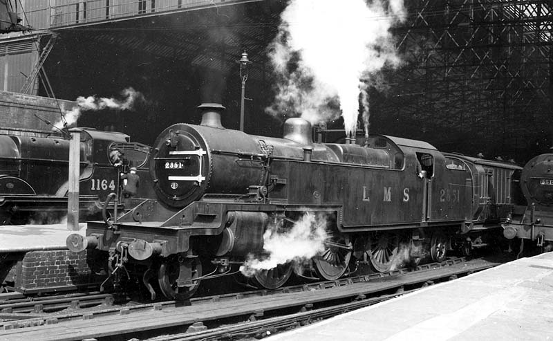 LMS 4MT 2-6-4T No 2351 is seen standing at the West end of Platform 2 whilst at the head of a Wolverhampton local passenger service on 7th May 1938