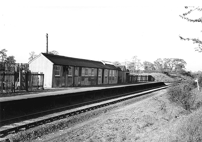 A later view of Flecknoe station which provides a better perspective of the narrow and thin timber structure station building