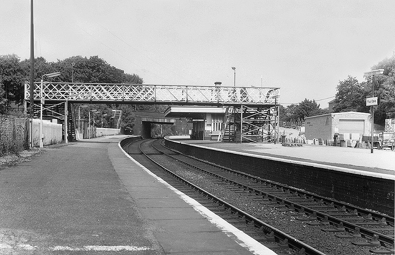 Looking towards Lichfield from the Birmingham end of Platform 1 showing the footbridge in the middle distance