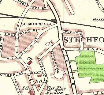 Map showing the location of the station and its relationship to Victoria Road and Albert Road