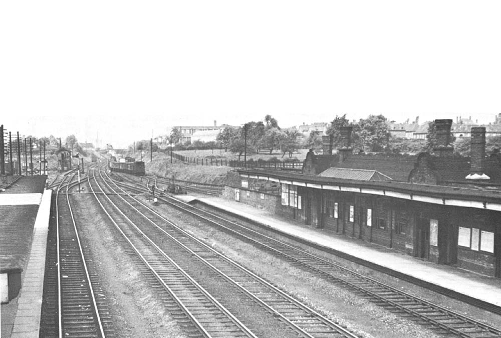 Looking north towards Stafford from the High Level station with Tamworth's replacement up platform on the right