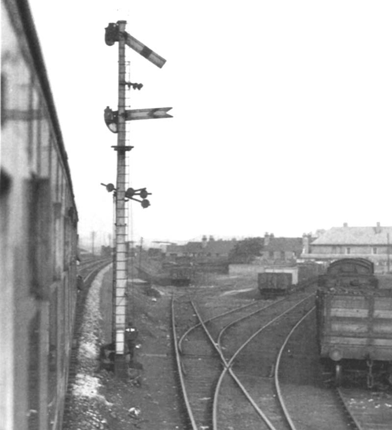 Partial view of some of Witton goods yard's sidings as seen looking back from a passing down train