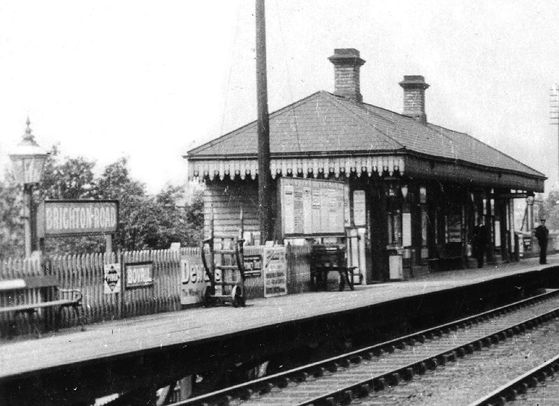 Close up of the station's main building which included booking office, waiting rooms and other facilities