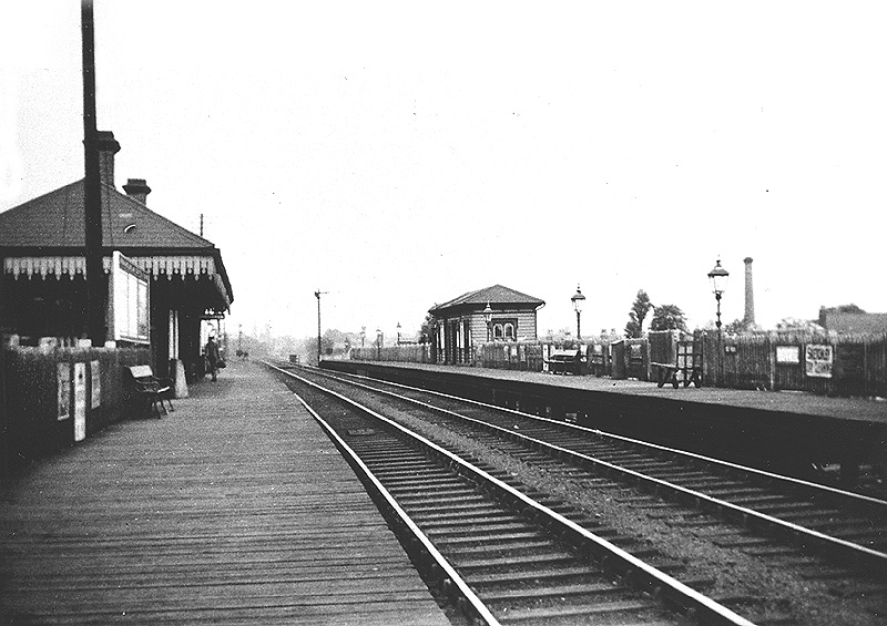 Looking towards Camp Hill from Brighton Road station's up platform with the main station building on the left