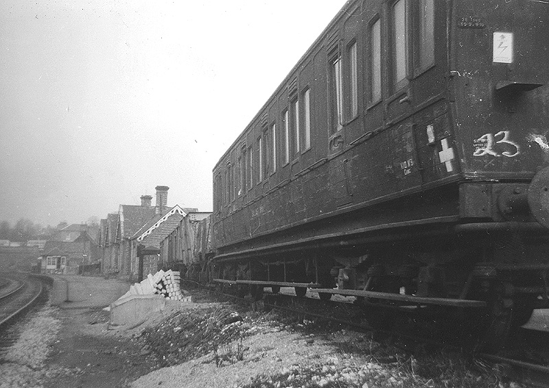 View from the Kings Norton end of the closed station showing the siding to be several feet higher than the main line