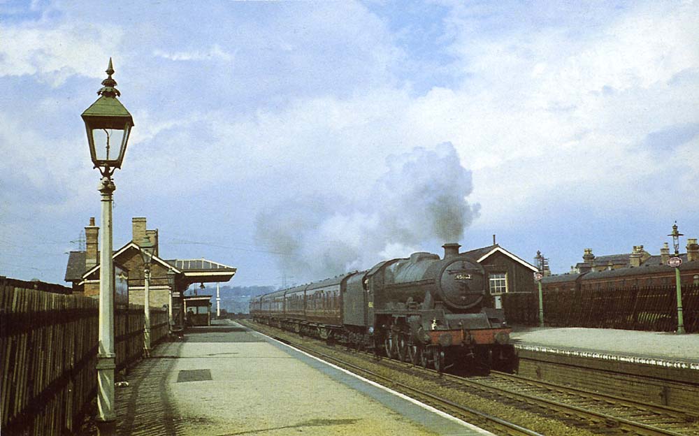 Ex-LMS 4-6-0 Jubilee Class No 45662 'Kempenfelt' passes through Selly Oak station on a down express service on 9th April 1959