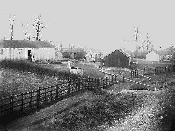 View of part of the temporary camp near Newton Village which were erected by the contractor