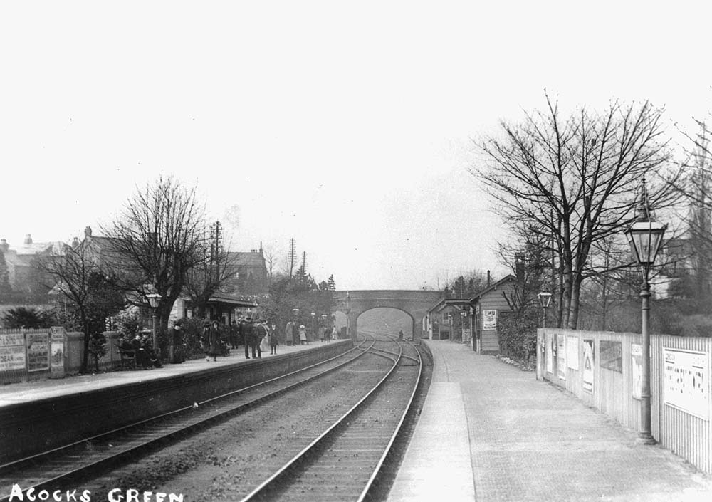 Another Edwardian view of Acocks Green station from the Leamington end of the up platform looking towards Birmingham