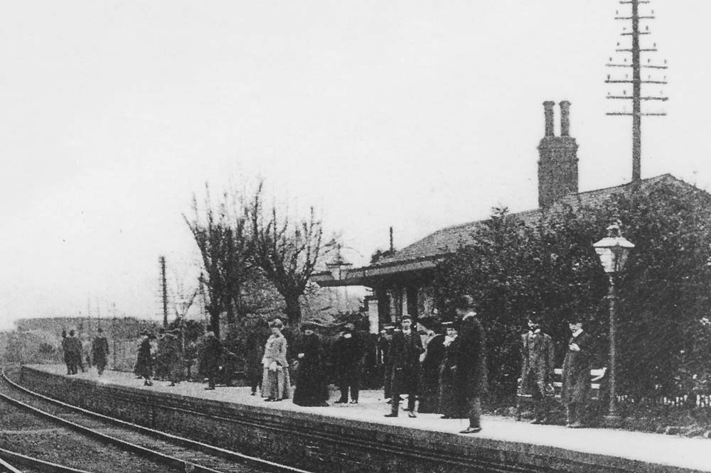 Close up of Acocks Green station's down platform which housed the main station facilities of booking office, general waiting room and ladies room