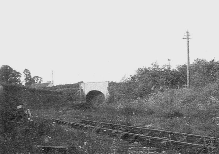 View taken during the closure period showing the branch track bed and Alcester Road bridge
