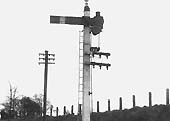 The Midland Railway Home Signal located opposite the end of the engine shed head shunt