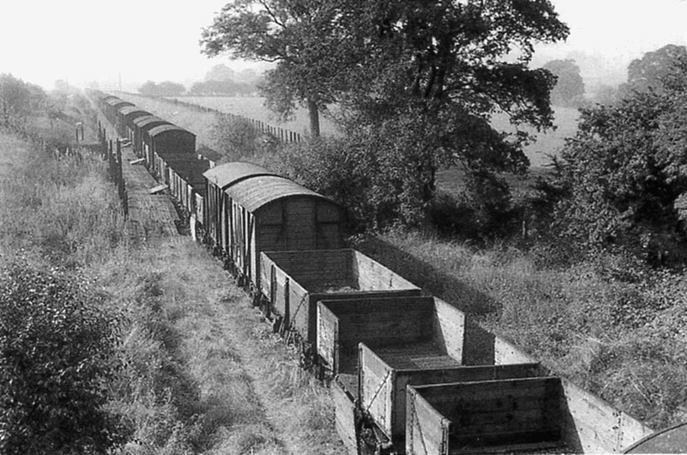Looking towards Great Alne and Alcester with both crippled open wagons and vans stretching in the distance