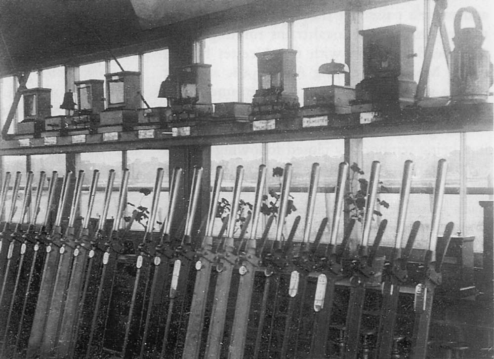 View inside Bearley West Junction Signal Box and its 25 lever frame which dates with the North Warwickshire line opening in 1907
