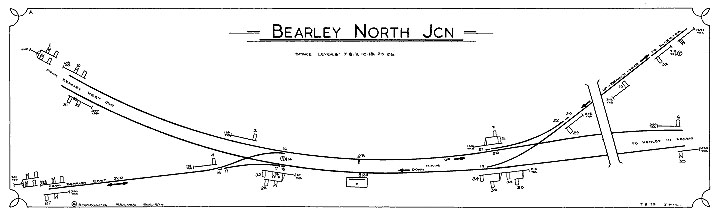 A low resolution version of the Signalling Diagram for Bearley North Junction Signal Box produced courtesy of the SRS