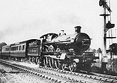 GWR 4-6-0 29xx or �Saint� class No 2911 'Saint Agatha' passing the distant signal at Bentley Heath