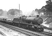 Great Western Railway 2-8-0 class 28xx No 2875 passes Bentley Heath with a southbound freight train in 1932-33