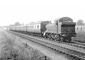 GWR 2-6-2T 45xx class small prairie locomotive probably No 4579 near Bentley Heath crossing circa 1929
