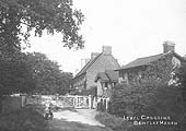 An Edwardian Postcard of Bentley Heath Level Crossing looking along Mill Lane towards Bentley Heath