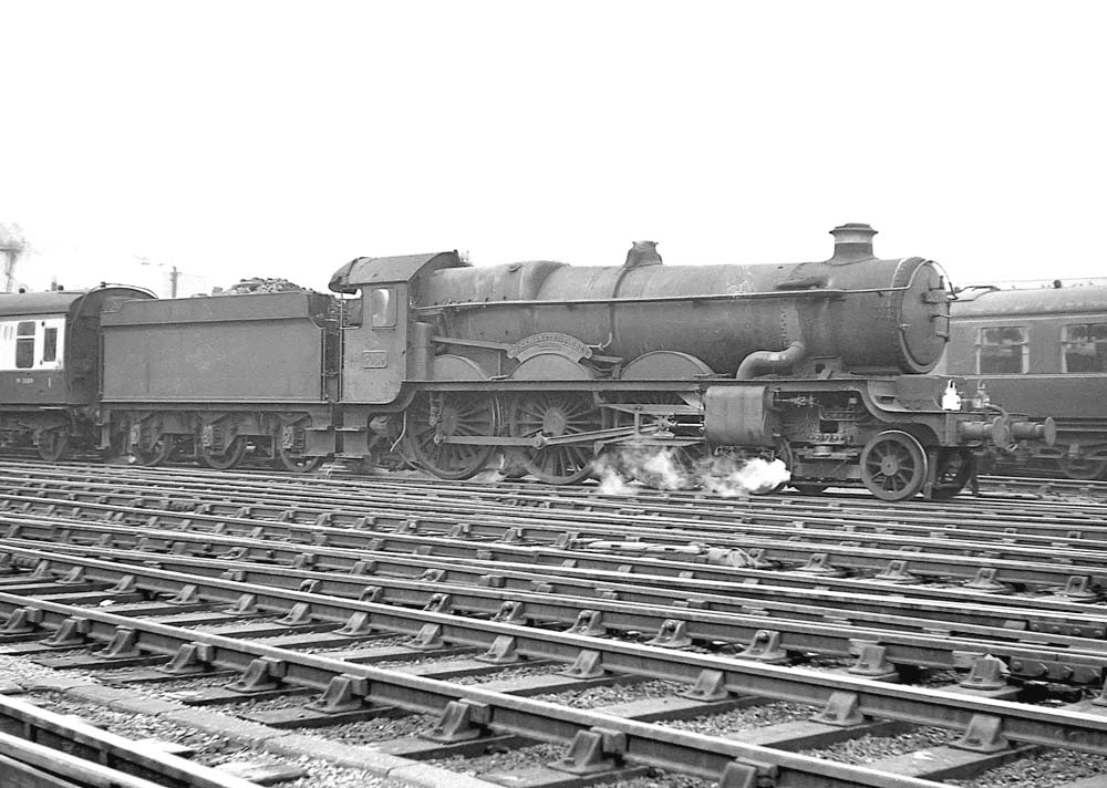 Ex-GWR 4-6-0 4073 Class No 5089 'Westminster Abbey' approaches Birmingham Snow Hill with an up express on 22nd February 1964