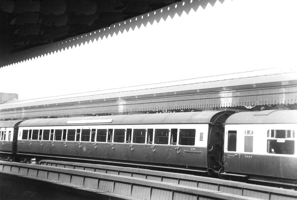GWR Third Class Coach No 4711 in a down express stands at platform 6 circa 1939