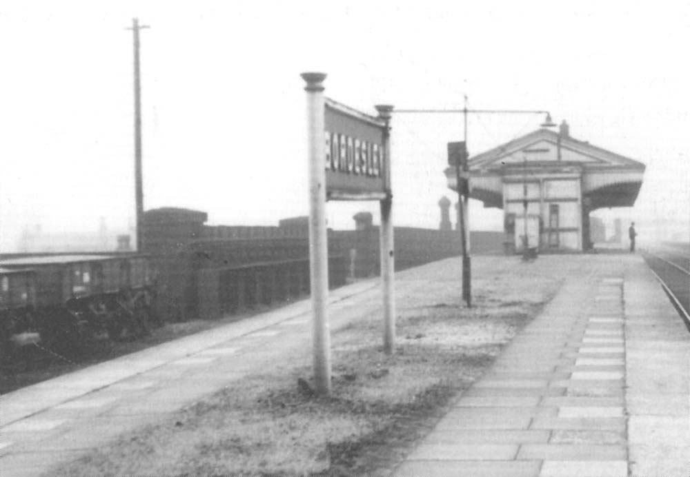 Close up showing the main up and down platforms with the odd extension that accommodated the stairs to Coventry Road at this end of the building