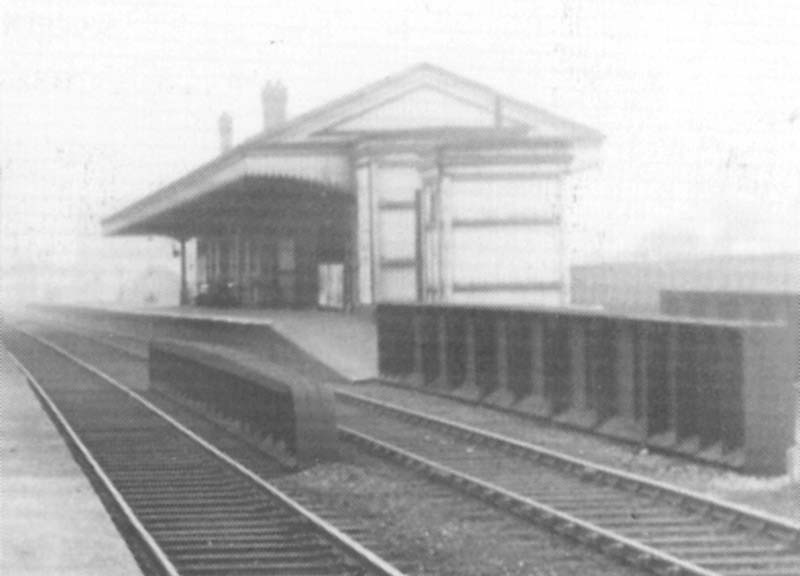 Close up showing the relief down platforms with the staggered odd extension that accommodated the stairs to Coventry Road