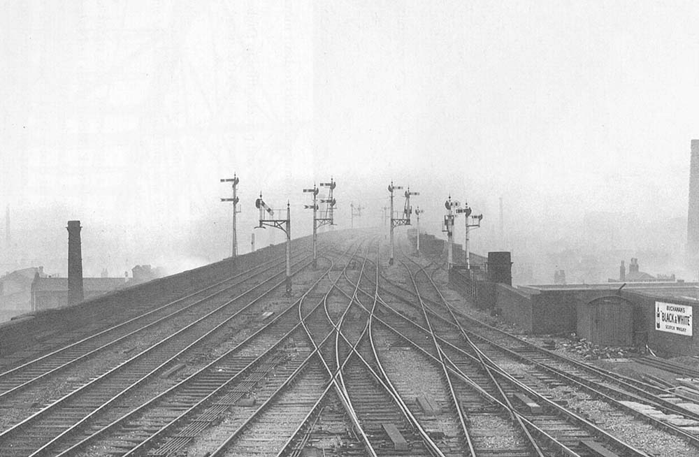 Close up of the approach to Bordesley showing the up and down main and relief lines with the single goods line on the right