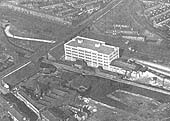 A 1931 GWR publicity aerial view of Bordesley warehouse showing its juxtaposition to the ex-MR Camp Hill line
