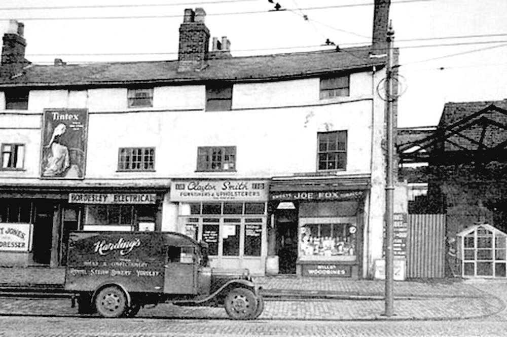 Photograph believed to be taken between 1936 and 1939 showing the redundant High Street entrance to the original Bordesley station