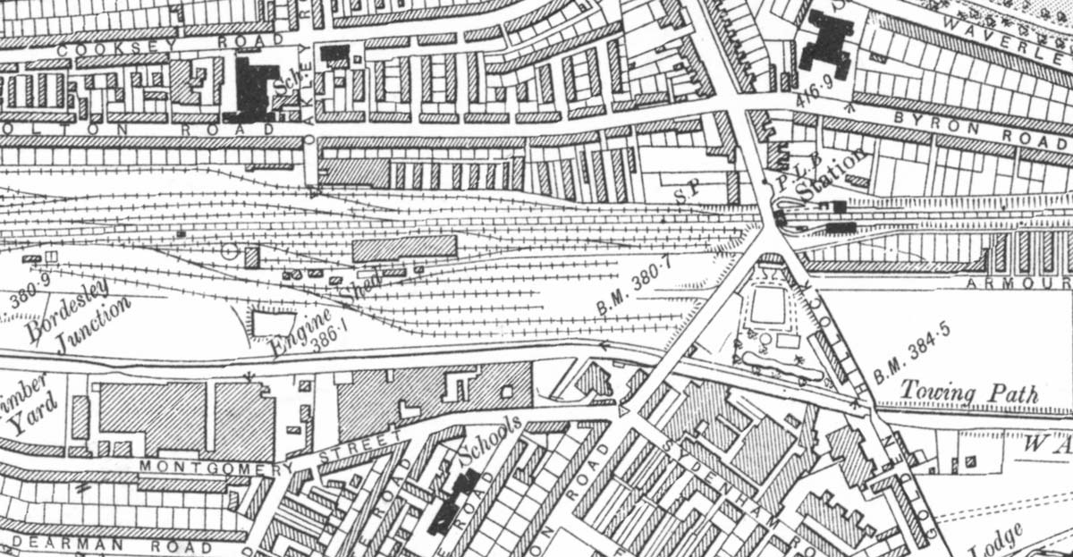 OS map showing the GWR's former broad gauge shed and servicing facilities just prior to closure
