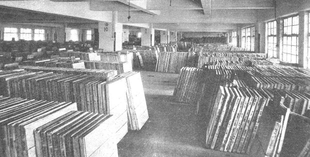 Interior view of one of the upper floors of the Bordesley Warehouse showing some of the non-ferrous goods being stored