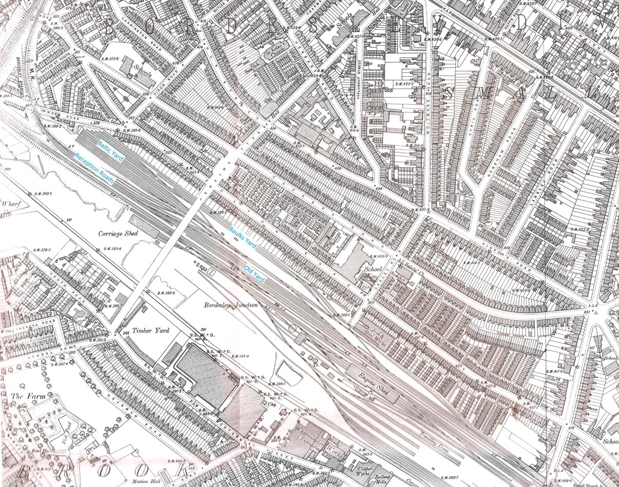 Bordesley Station: A 1903 Map showing the single line Bordesley ...