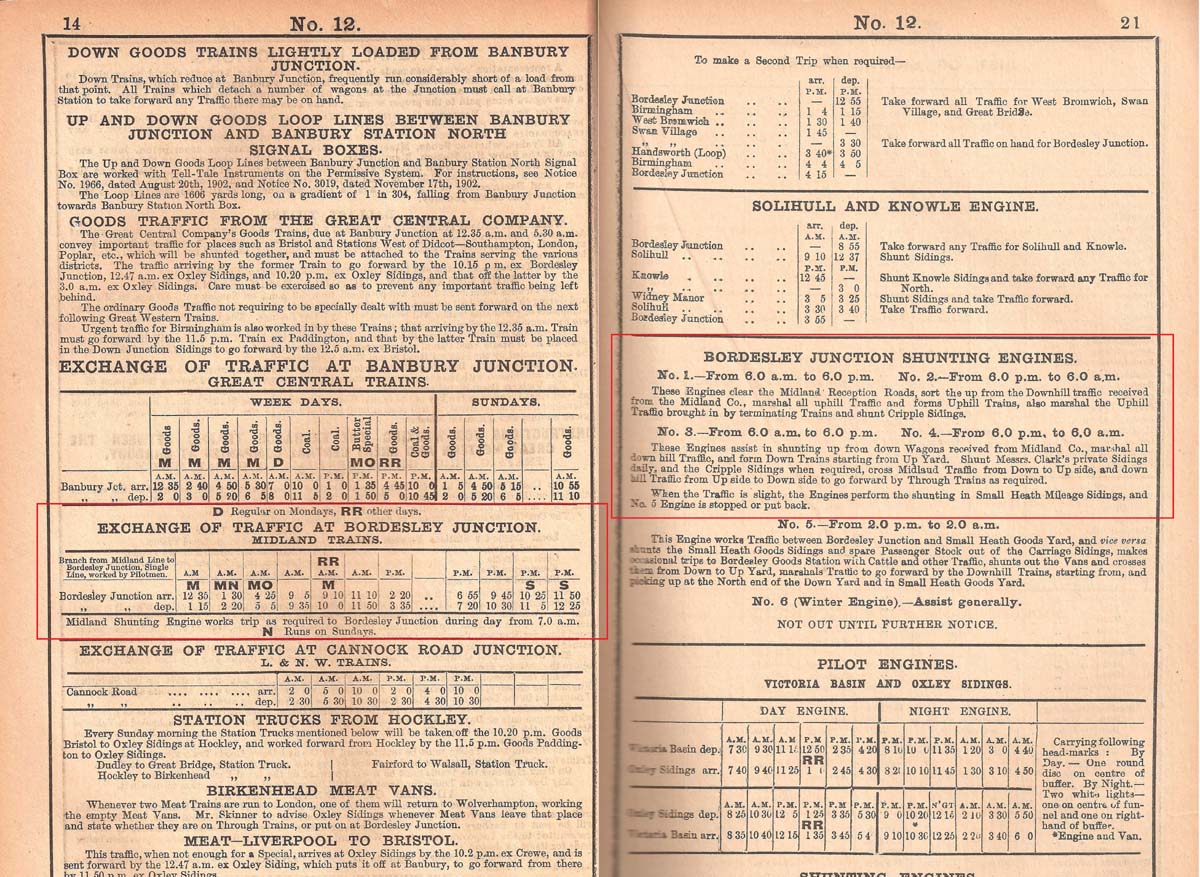 Copy of the Great Western Railway's 1904 Service Time Table showing the times of trains on the branch