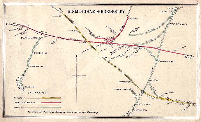 Railway Clearing House Maps Bordesley Junction - Exchange Branch: Railway Clearing House Map Showing  Bordesley Junction And The Connecting Branch To The Midland Railway