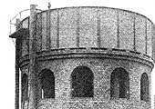 View of the large water tank with a capacity of 22,450 gallons provided at Bordesley engine shed by the GWR